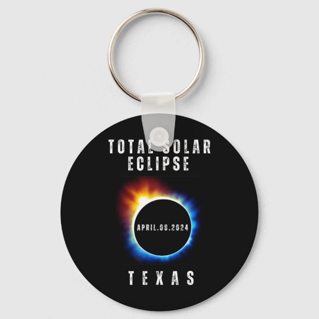 Llavero Eclipse solar total 2024 Texas Souvenir (Anverso)
