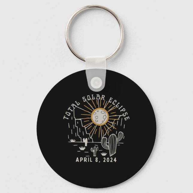 Llavero Eclipse Solar Total 2024 Totalmente Occidental Tex (Anverso)