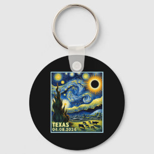 Llavero Eclipse solar total 2024 Van Gogh Starry Night Sty