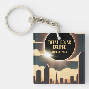 Llavero Eclipse solar total CITY 8 de abril de 2024 luna d
