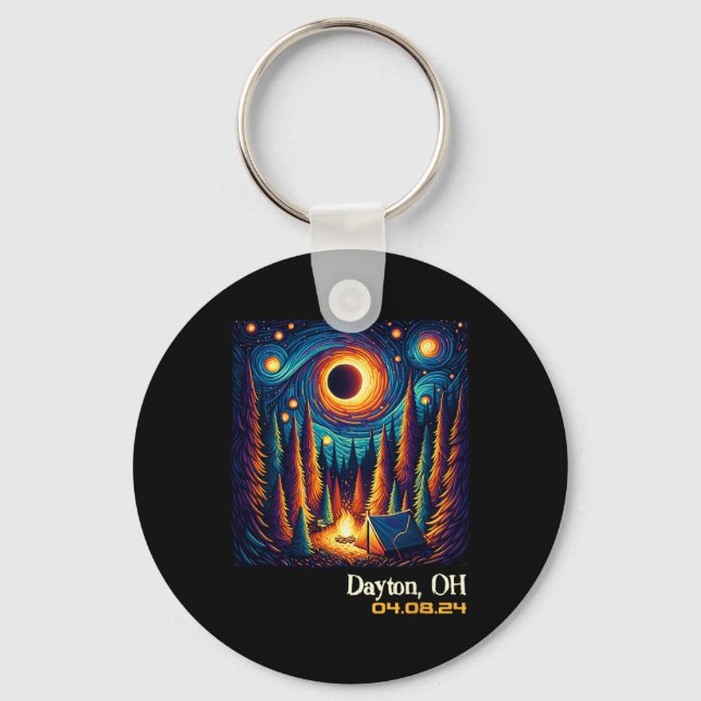 Llavero Eclipse solar total Dayton Ohio (Anverso)