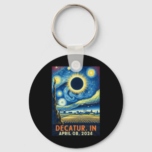 Llavero Eclipse solar total de Indiana 2024 Noche estrella