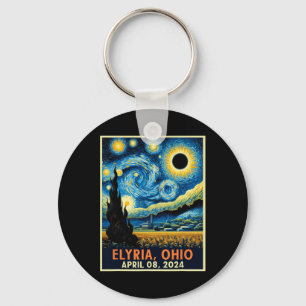 Llavero Eclipse solar total de Ohio 2024 Noche estrellada