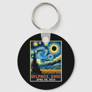 Llavero Eclipse solar total de Ohio 2024 Noche estrellada