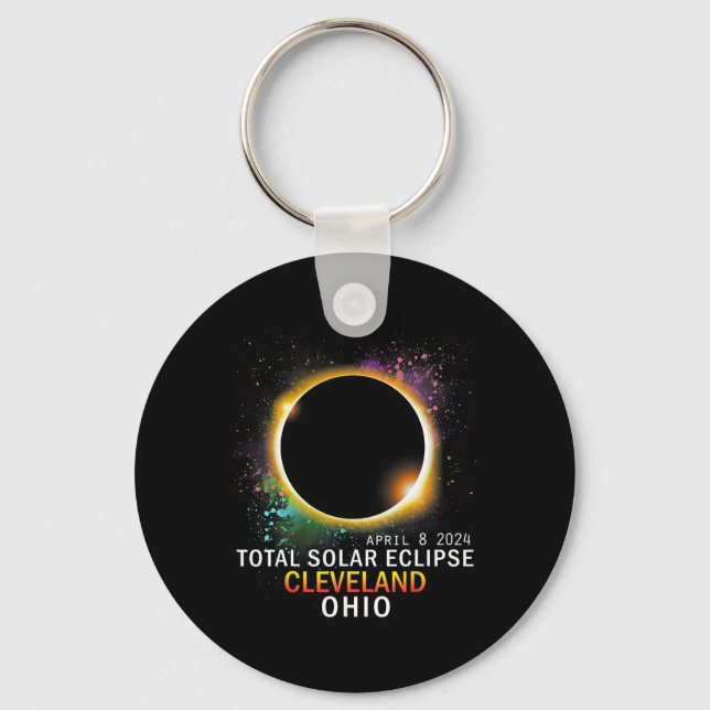 Llavero Eclipse solar total de Ohio 8 de abril de 2024 (Anverso)
