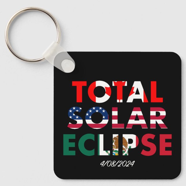 Llavero Eclipse solar total de personalizable (Anverso)