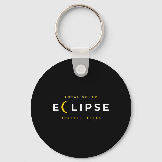 Llavero Eclipse solar total de Terrell Texas  (Anverso)