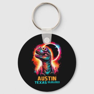 Llavero Eclipse solar total de Texas 2024 T Rex Dinosaur