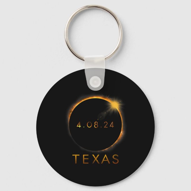 Llavero Eclipse solar total de Texas 8 de abril de 2024 So (Anverso)