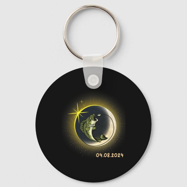 Llavero Eclipse Solar Total De Vida Silvestre 2024 Pesca S (Anverso)