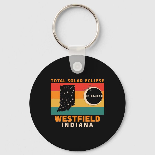 Llavero Eclipse solar total de Westfield Indiana 2024 (Anverso)