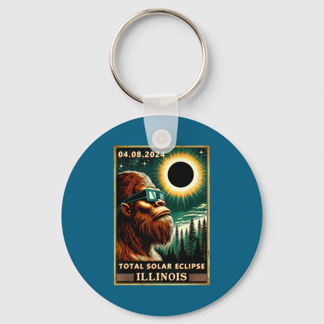 Llavero Eclipse Solar Total Illinois Bigfoot (Anverso)