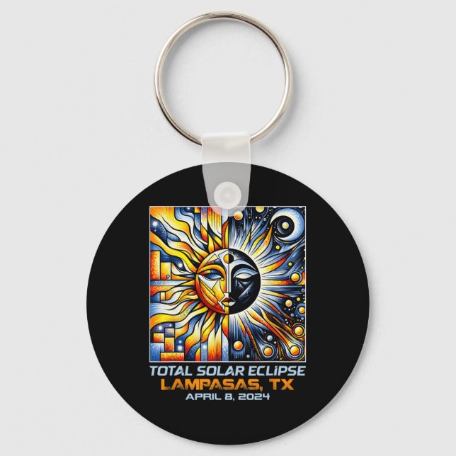 Llavero Eclipse solar total Lampasas Texas (Anverso)
