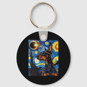 Llavero Eclipse solar total Perro Doberman