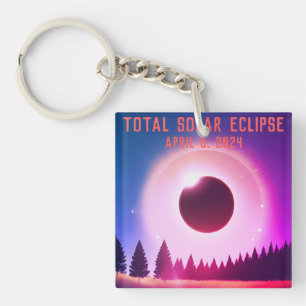 Llavero Eclipse solar total retro 8 de abril de 2024