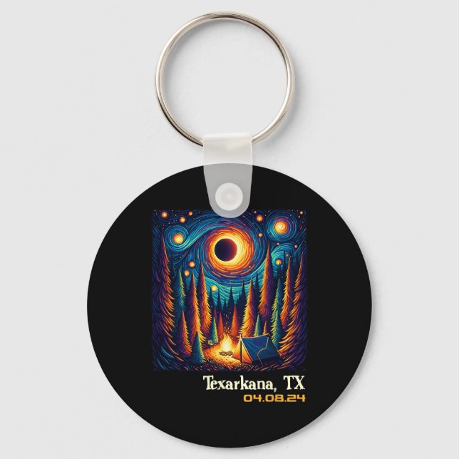 Llavero Eclipse solar total Texarkana Texas (Anverso)