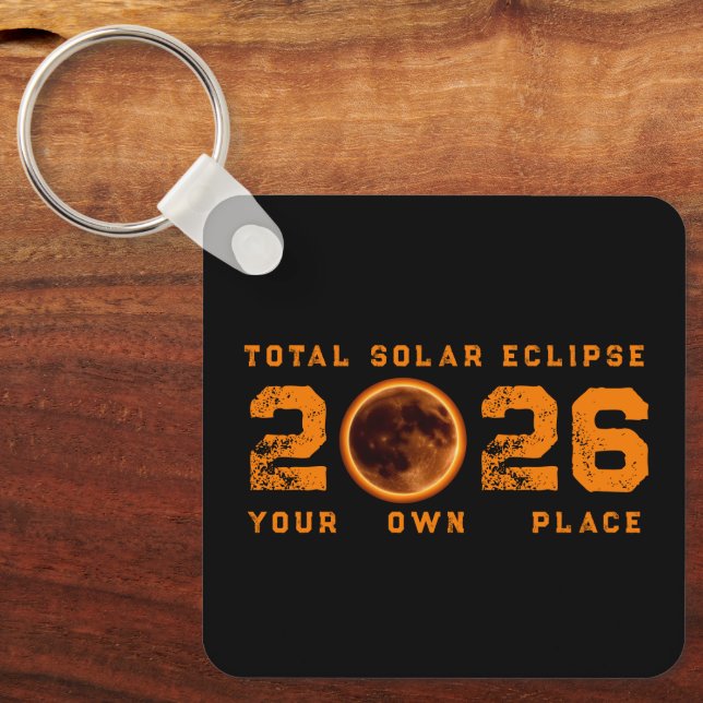 Llavero Eclipse Total de Sol 12 de agosto de 2026 (Anverso)