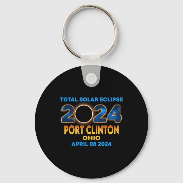 Llavero Eclipse total de sol de Clinton Ohio 2024 (Anverso)