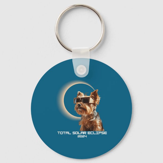 Llavero Eclipse Total de Sol Yorkshire Terrier (Anverso)