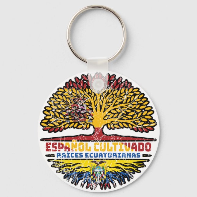 Llavero Ecuador España Ecuatoriana Español (Anverso)