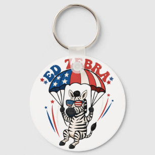Llavero Ed Zebra Feliz 4 De Julio Bandera Patriótica Estad