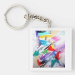 Llavero Edgy Abstract Art Keychain