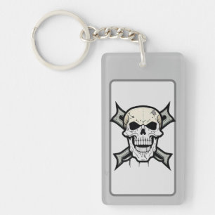 Llavero "Edgy Elegance: Crossbone and Skull Art"