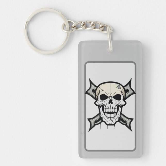 Llavero "Edgy Elegance: Crossbone and Skull Art" (Frente)