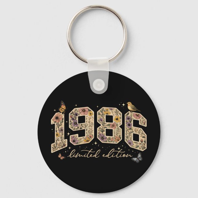 Llavero Edición Limitada Cumpleaños 40 Floral 1986 (Anverso)
