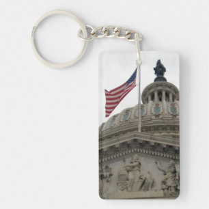 Llavero Edificio del Capitolio de Estados Unidos con bande