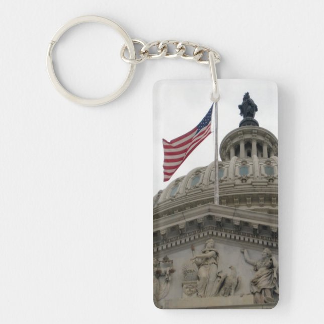 Llavero Edificio del Capitolio de Estados Unidos con bande (Frente)