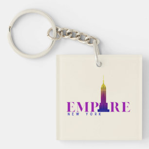 Llavero Edificio Empire State-Nueva York-Púrpura vibrante-