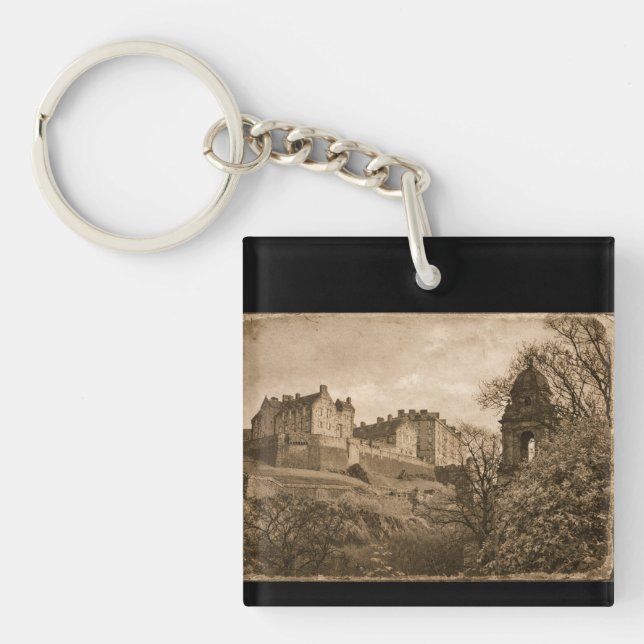 Llavero Edinburgh Castle Sepia Photograph (Frente)