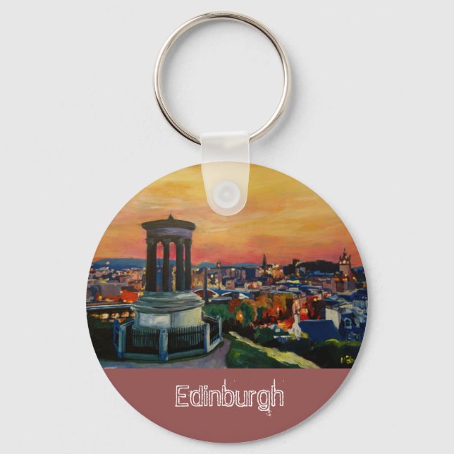 Llavero Edinburgh Scotland Skylineat Dusk (Anverso)