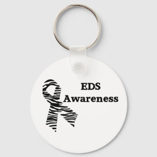 Llavero EDS Awareness Zebra Cinta blanca Keychain