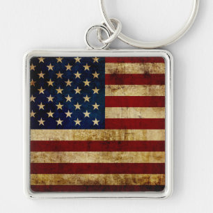 Llavero EE. UU. / bandera grunged