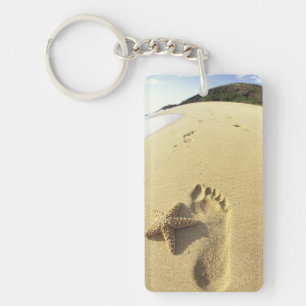 Llavero EE. UU., Hawái, Maui, Makena Beach, Huella y