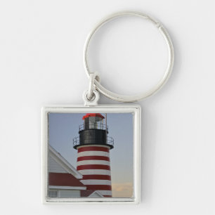 Llavero EE. UU., Maine, Lubec. Faro de West Quoddy Head,