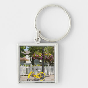 Llavero EE. UU., Michigan, Isla Mackinac. Bicicleta amaril