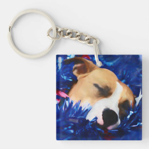 Llavero EE.UU. Patriótico Dog American Pit Bull Terrier