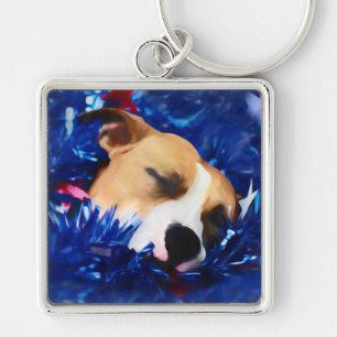 Llavero EE.UU. Patriótico Dog American Pit Bull Terrier