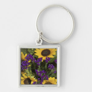 Llavero EE. UU., primer plano de arreglo floral de novia,