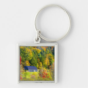 Llavero EE. UU., Vermont. Follaje de otoño a lo largo de l