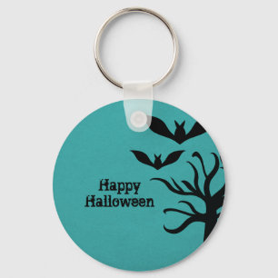 Llavero Eerie Bats Halloween Keychain, Aqua