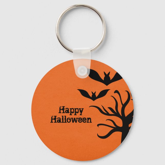 Llavero Eerie Bats Halloween Keychain, Naranja (Anverso)