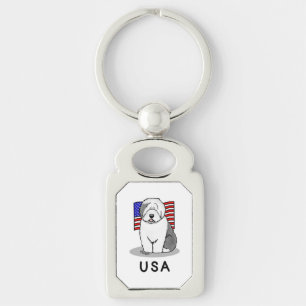 Llavero EEUU Bandera Americana Vieja Oveja Inglesa (Gris 1