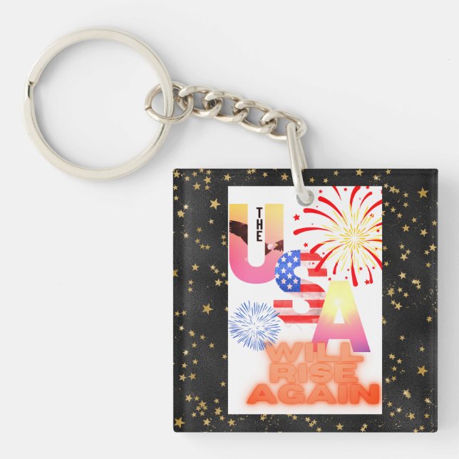 Llavero "EEUU se alzará de nuevo" KeyChain (Frente)