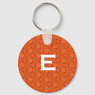 Llavero Efecto C304 del naranja 3 D del monograma E