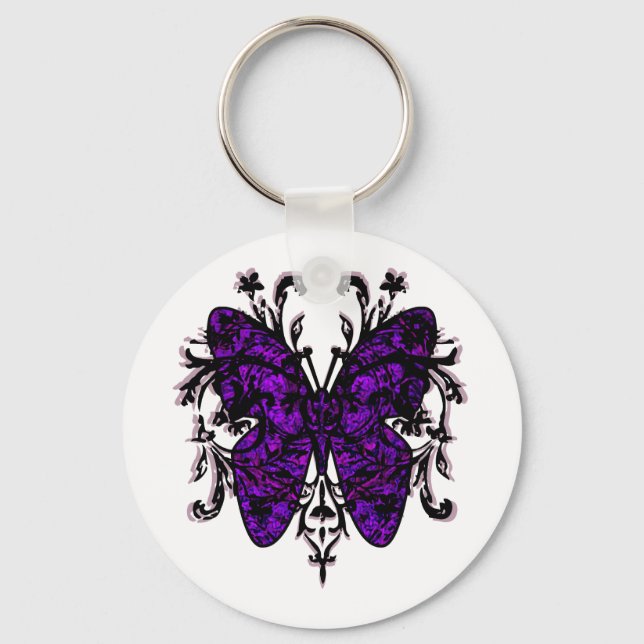 Llavero Efecto mariposa (púrpura) (Anverso)