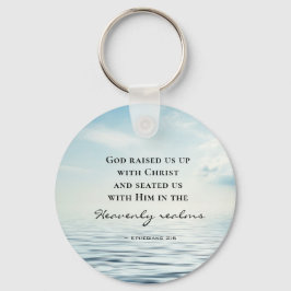 Llavero Efesios 2:6 Dios nos levantó con la Biblia de Cris